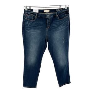 Slink Jeans Karina mid rise slim curvy dark blue plus size 24 NEW